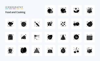 25 Food Solid Glyph icon pack vector