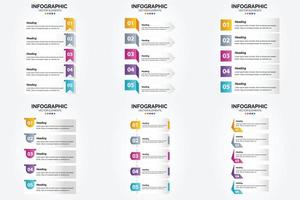 ilustración vectorial infografía conjunto de diseño plano para folleto publicitario y revista vector