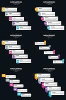 Vector 6 Infographics Pack Presentation slide template 5 Steps cycle diagrams and timelines