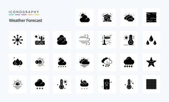 25 Weather Solid Glyph icon pack vector