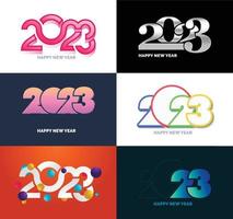 Big Set of 2023 Happy New Year logo text design 2023 number design template vector