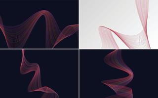 Collection of geometric minimal lines pattern set vector