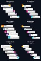 Vector 6 Infographics Pack Presentation slide template 5 Steps cycle diagrams and timelines