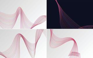 Collection of geometric minimal lines pattern set vector