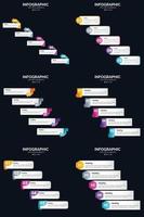 Vector 6 Infographics Pack Presentation slide template 5 Steps cycle diagrams and timelines