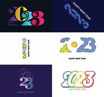 Big Collection of 2023 Happy New Year symbols Cover of business diary for 2023 with wishes vector