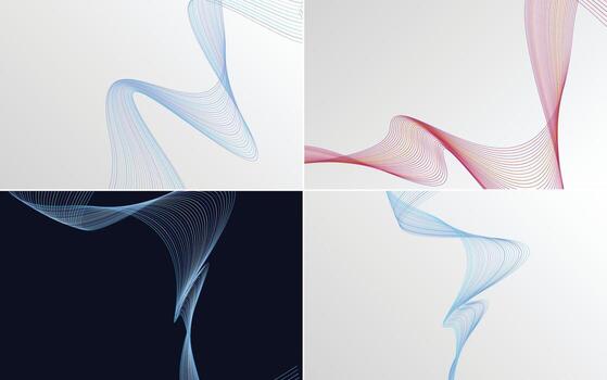 Collection of geometric minimal lines pattern set vector