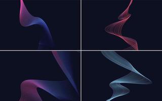 Collection of geometric minimal lines pattern set vector