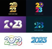 Big Set of 2023 Happy New Year logo text design 2023 number design template vector