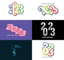 Big Set of 2023 Happy New Year logo text design 2023 number design template vector