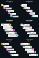 Vector 6 Infographics Pack Presentation slide template 5 Steps cycle diagrams and timelines