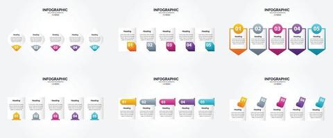 ilustración vectorial infografía conjunto de diseño plano para folleto publicitario y revista vector