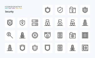 25 Security Line icon pack vector