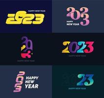 Big Set of 2023 Happy New Year logo text design 2023 number design template vector