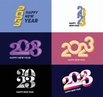 Big Set of 2023 Happy New Year logo text design 2023 number design template vector