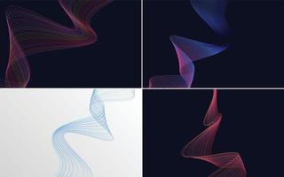 Collection of geometric minimal lines pattern set vector