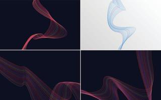 Collection of geometric minimal lines pattern set vector