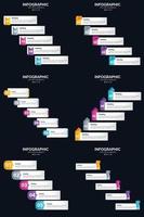 Vector 6 Infographics Pack Presentation slide template 5 Steps cycle diagrams and timelines