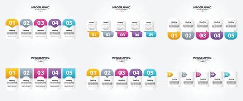 ilustración vectorial infografía conjunto de diseño plano para folleto publicitario y revista vector