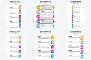 ilustración vectorial infografía conjunto de diseño plano para folleto publicitario y revista vector