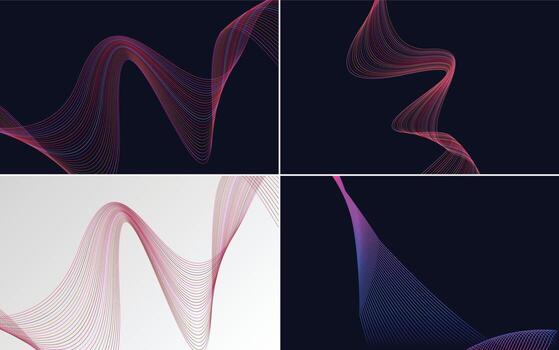 modern wave curve abstract presentation background Pack vector