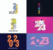 Big Set of 2023 Happy New Year logo text design 2023 number design template vector