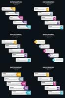 Vector 6 Infographics Pack Presentation slide template 5 Steps cycle diagrams and timelines