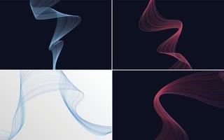 Collection of geometric minimal lines pattern set vector