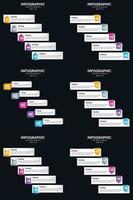 Vector 6 Infographics Pack Presentation slide template 5 Steps cycle diagrams and timelines