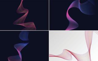 Collection of geometric minimal lines pattern set vector