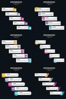 plantilla de diapositiva de presentación del paquete de infografías vectoriales 6 diagramas de ciclo de 5 pasos y líneas de tiempo vector