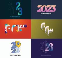 Big Set of 2023 Happy New Year logo text design 2023 number design template vector