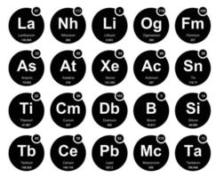 20 Preiodic table of the elements Icon Pack Design vector