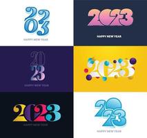 Big Set of 2023 Happy New Year logo text design 2023 number design template vector