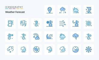 25 Weather Blue icon pack vector