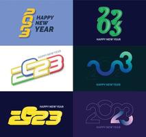 Big Set of 2023 Happy New Year logo text design 2023 number design template vector