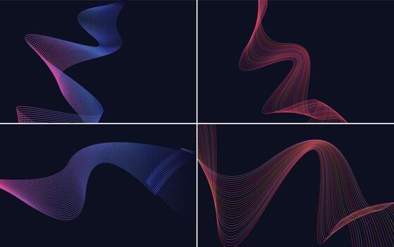 Collection of geometric minimal lines pattern set vector