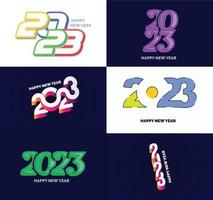 Big Collection of 2023 Happy New Year symbols Cover of business diary for 2023 with wishes vector