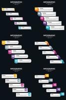 Vector 6 Infographics Pack Presentation slide template 5 Steps cycle diagrams and timelines