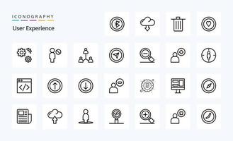 25 User Experience Line icon pack vector