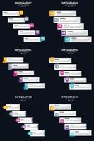 Vector 6 Infographics Pack Presentation slide template 5 Steps cycle diagrams and timelines