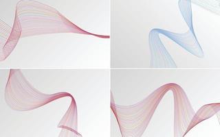 Collection of geometric minimal lines pattern set vector