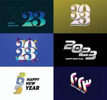 Big Collection of 2023 Happy New Year symbols Cover of business diary for 2023 with wishes vector