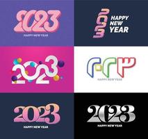 Big Collection of 2023 Happy New Year symbols Cover of business diary for 2023 with wishes vector