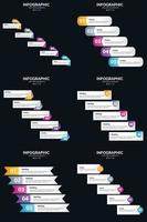 Vector 6 Infographics Pack Presentation slide template 5 Steps cycle diagrams and timelines