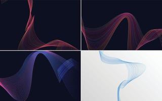 Collection of geometric minimal lines pattern set vector