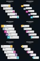 Vector 6 Infographics Pack Presentation slide template 5 Steps cycle diagrams and timelines