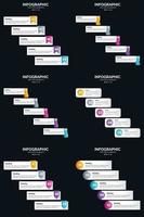 Vector 6 Infographics Pack Presentation slide template 5 Steps cycle diagrams and timelines