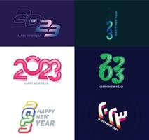 Big Collection of 2023 Happy New Year symbols Cover of business diary for 2023 with wishes vector