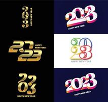 Big Set of 2023 Happy New Year logo text design 2023 number design template vector